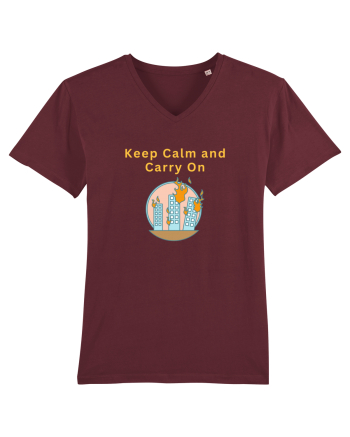 KEEP CALM AND CARRY ON Burgundy