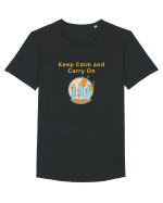 KEEP CALM AND CARRY ON Tricou mânecă scurtă guler larg Bărbat Skater