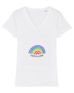 LOVE IS LOVE Tricou mânecă scurtă guler V Damă Evoker