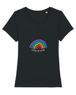 LOVE IS LOVE Tricou mânecă scurtă guler larg fitted Damă Expresser