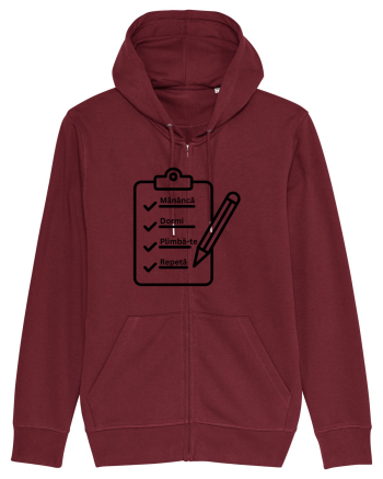 MANANCA, DORMI, PLIMBA-TE, REPETA Burgundy