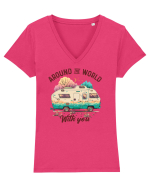 Around the world with you Tricou mânecă scurtă guler V Damă Evoker