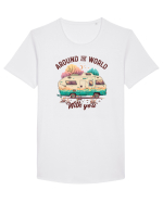 Around the world with you Tricou mânecă scurtă guler larg Bărbat Skater