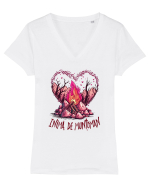Inimă de munțoman Tricou mânecă scurtă guler V Damă Evoker