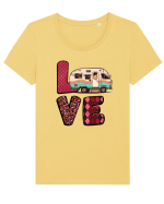 Love camping van Tricou mânecă scurtă guler larg fitted Damă Expresser