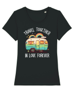 Travel together in love forever Tricou mânecă scurtă guler larg fitted Damă Expresser