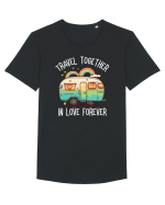 Travel together in love forever Tricou mânecă scurtă guler larg Bărbat Skater