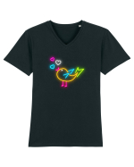 Mi-a șoptit o păsărică Tricou mânecă scurtă guler V Bărbat Presenter