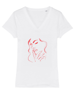 WOMAN FACE Tricou mânecă scurtă guler V Damă Evoker