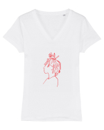 WOMAN FACE Tricou mânecă scurtă guler V Damă Evoker