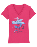 I'm Not A Girl I'm A Storm With Skin Tricou mânecă scurtă guler V Damă Evoker