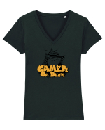 Gamer on deck Tricou mânecă scurtă guler V Damă Evoker