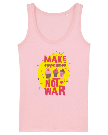 Make Cupcakes Not War Cotton Pink