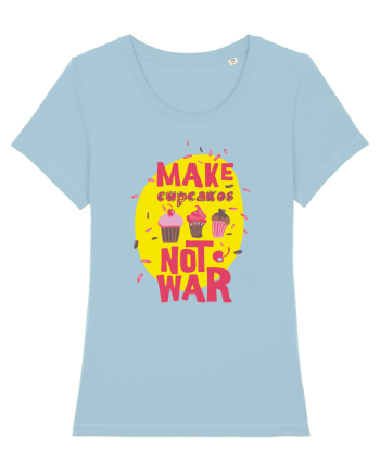 Make Cupcakes Not War Sky Blue
