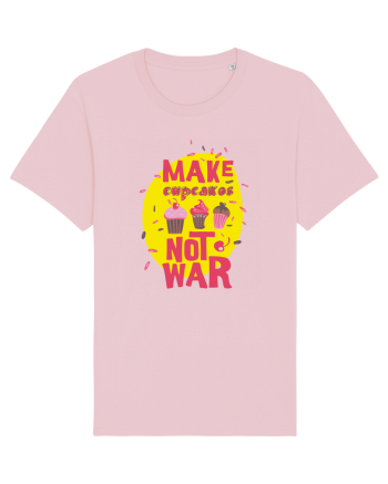 Make Cupcakes Not War Cotton Pink