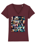 DIGITAL ART 34 Tricou mânecă scurtă guler V Damă Evoker