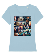 DIGITAL ART 34 Tricou mânecă scurtă guler larg fitted Damă Expresser