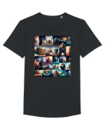 DIGITAL ART 34 Tricou mânecă scurtă guler larg Bărbat Skater