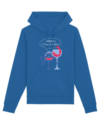 Wine, A Hug In A Glass Royal Blue