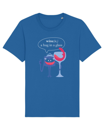 Wine, A Hug In A Glass Royal Blue