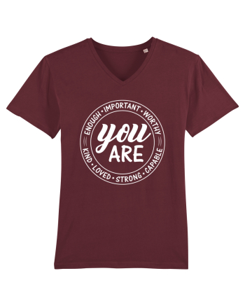 You are enough important worthy kind loved strong capable Burgundy