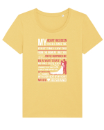 WIFE HUSBAND Tricou mânecă scurtă guler larg fitted Damă Expresser