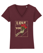 LOVE YOU - white Tricou mânecă scurtă guler V Damă Evoker