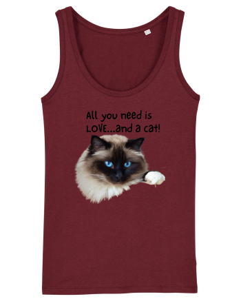All you need is LOVE... and a cat! Burgundy