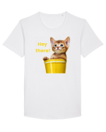 Hey there! Tricou mânecă scurtă guler larg Bărbat Skater