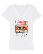 Muzica retro - I love you Tricou mânecă scurtă guler V Damă Evoker
