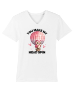 You make my head spin, Bufnita iubitoare roz Tricou mânecă scurtă guler V Bărbat Presenter
