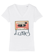 Muzica retro - Valentine love mix Tricou mânecă scurtă guler V Damă Evoker