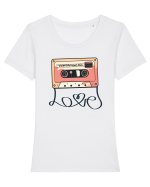 Muzica retro - Valentine love mix Tricou mânecă scurtă guler larg fitted Damă Expresser