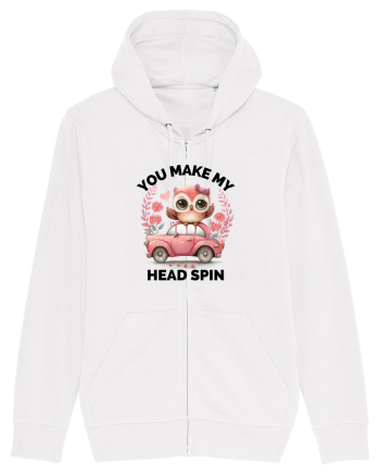You make my head spin, Bufnita iubitoare roz White