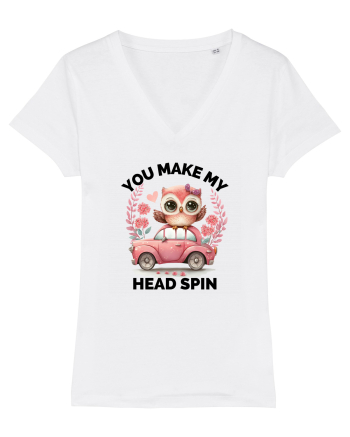 You make my head spin, Bufnita iubitoare roz White