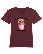 You make my head spin, Bufnita iubitoare roz Tricou mânecă scurtă guler V Bărbat Presenter