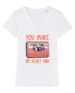 Muzica retro - You make my heart sing Tricou mânecă scurtă guler V Damă Evoker