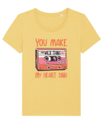 Muzica retro - You make my heart sing Tricou mânecă scurtă guler larg fitted Damă Expresser