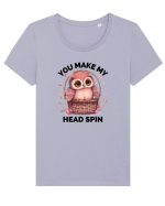 You make my head spin, Bufnita iubitoare roz Tricou mânecă scurtă guler larg fitted Damă Expresser