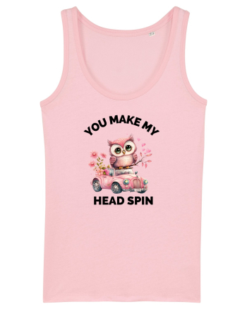 You make my head spin, Bufnita iubitoare roz masina flori Cotton Pink
