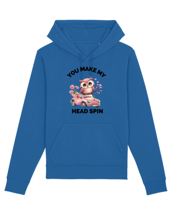 You make my head spin, Bufnita iubitoare roz masina flori Royal Blue