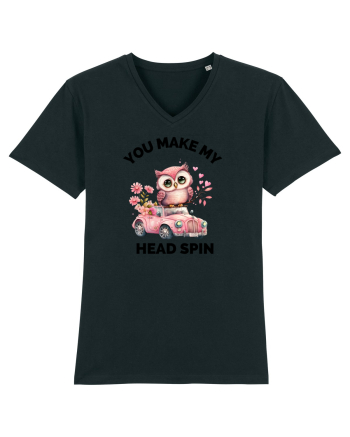 You make my head spin, Bufnita iubitoare roz masina flori Black