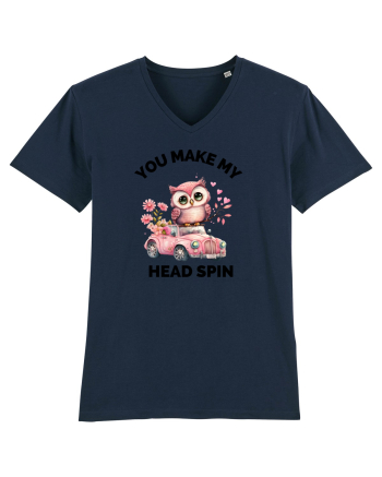 You make my head spin, Bufnita iubitoare roz masina flori French Navy
