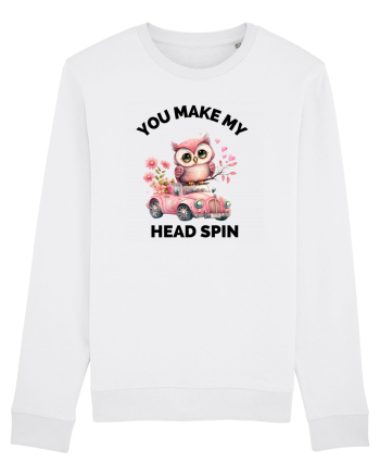 You make my head spin, Bufnita iubitoare roz masina flori White