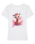 pentru îndrăgostiți - Be mine - Girafa Tricou mânecă scurtă guler larg fitted Damă Expresser