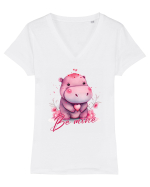 pentru îndrăgostiți - Be mine - Hipopotam Tricou mânecă scurtă guler V Damă Evoker