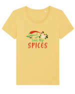 Love my SPICES Tricou mânecă scurtă guler larg fitted Damă Expresser
