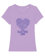 ELECTRIC LOVE - PURPLE Tricou mânecă scurtă guler larg fitted Damă Expresser