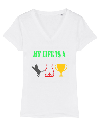 My life is a cat-ass-trophy White