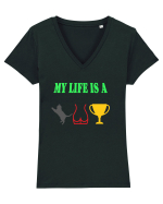 My life is a cat-ass-trophy Tricou mânecă scurtă guler V Damă Evoker